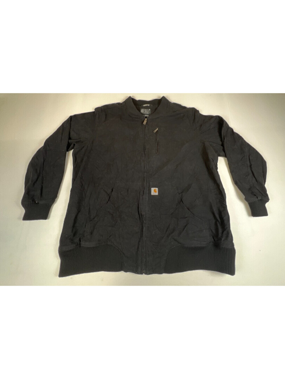 Carhartt Women 2X Relaxed Fit Rugged Flex Black Full Zip Work Jacket Coat